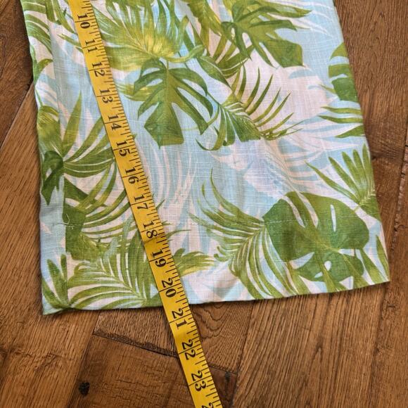 NWT Ruby Rd Pants Womens M Capri High Rise Linen Blend Wide Leg Tropical Palm - Picture 5 of 6